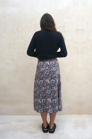 Avery Skirt in Navy Floral