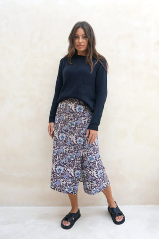 Avery Skirt in Navy Floral