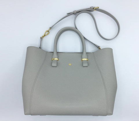 Jane Vegan Leather Satchel Bag in Gray