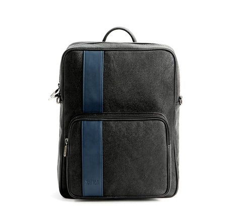 Jared Vegan Leather Men's Backpack in Blue