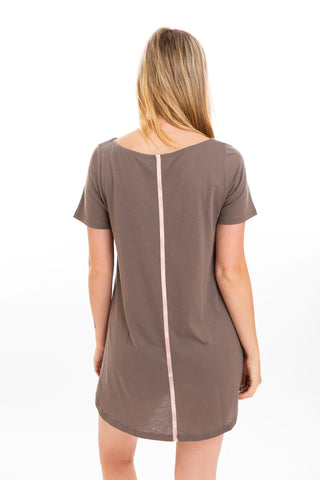 Women's Organic Pima Cotton T-Shirt Dress in Dusk