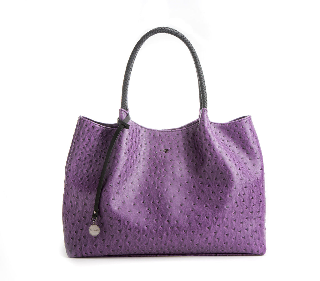 Naomi Vegan Leather Tote Bag in Purple