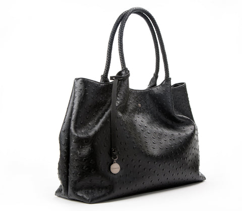 Naomi Vegan Leather Tote Bag in Black