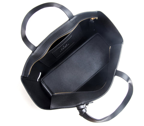 Tippi Vegan Leather Tote Bag in Black