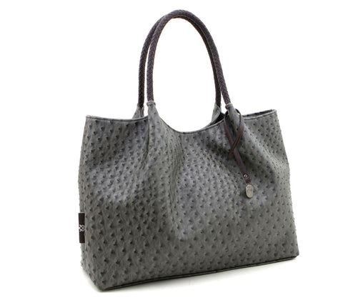 Naomi Vegan Leather Tote Bag in Dark Gray