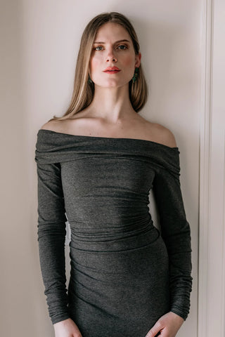 Jennifer Dress in Charcoal Grey