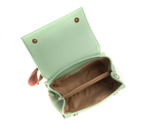 Cottontail Vegan Leather Bag in Mint and Light Pink