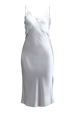 Aphrodite White Silk Slip Dress in Light Champagne