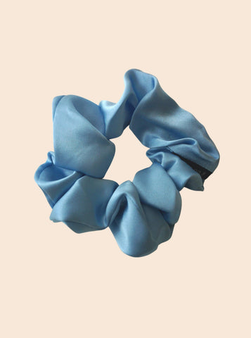 Mulberry Silk Scrunchie in French Blue
