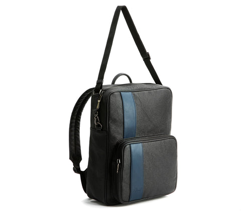 Jared Vegan Leather Men's Backpack in Blue