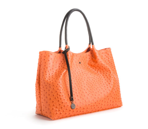 Naomi Vegan Leather Tote Bag in Orange