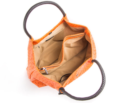 Naomi Vegan Leather Tote Bag in Orange