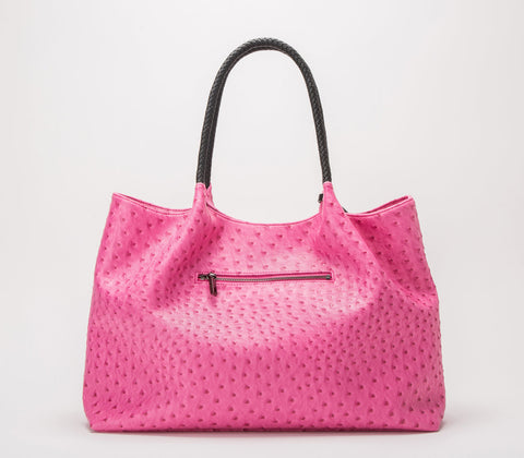 Naomi Vegan Leather Tote Bag in Hot Pink