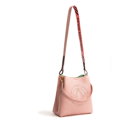 Tabitha Vegan Leather Bucket Bag in Pink