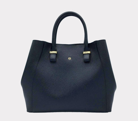 Jane Vegan Leather Satchel Bag in Black