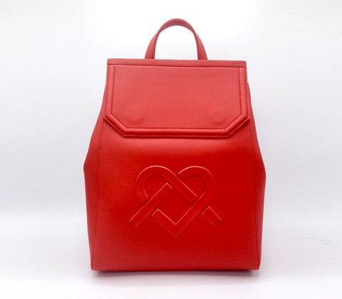 Livia Vegan Leather Backpack in Red