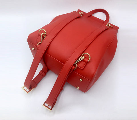 Livia Vegan Leather Backpack in Red