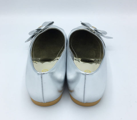 Swan Vegan Leather Shoes in Silver