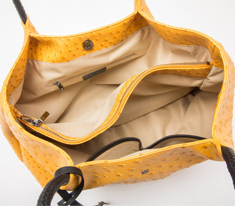 Naomi Vegan Leather Tote Bag in Yellow