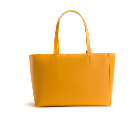 Tippi Vegan Leather Tote Bag in Mustard